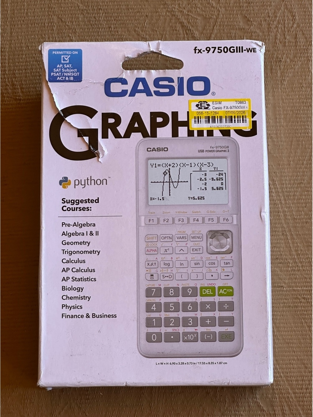 Casio fx-9750GIII-WE Graphing Calculator with Python Support